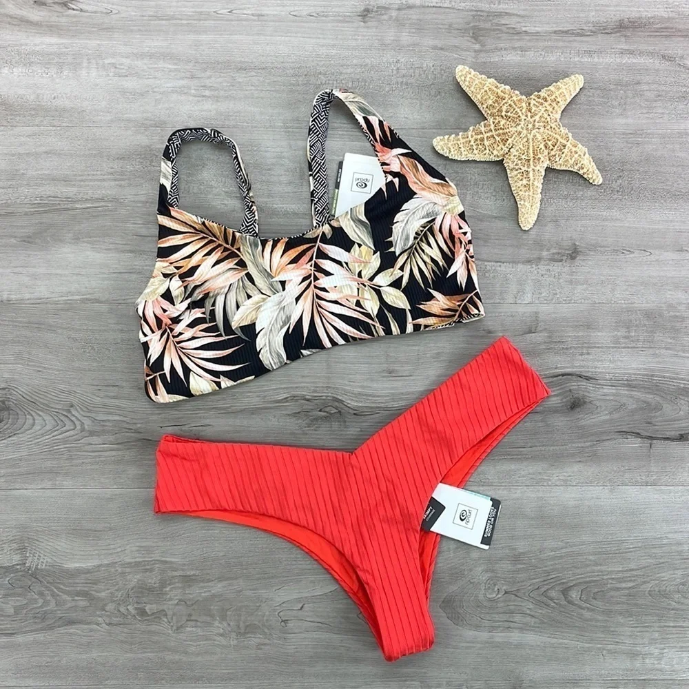 ☀️RIP CURL☀️ reversible HAVANA TWIST CROP PREMIUM SKIMPY HIPSTER BIKINI …
